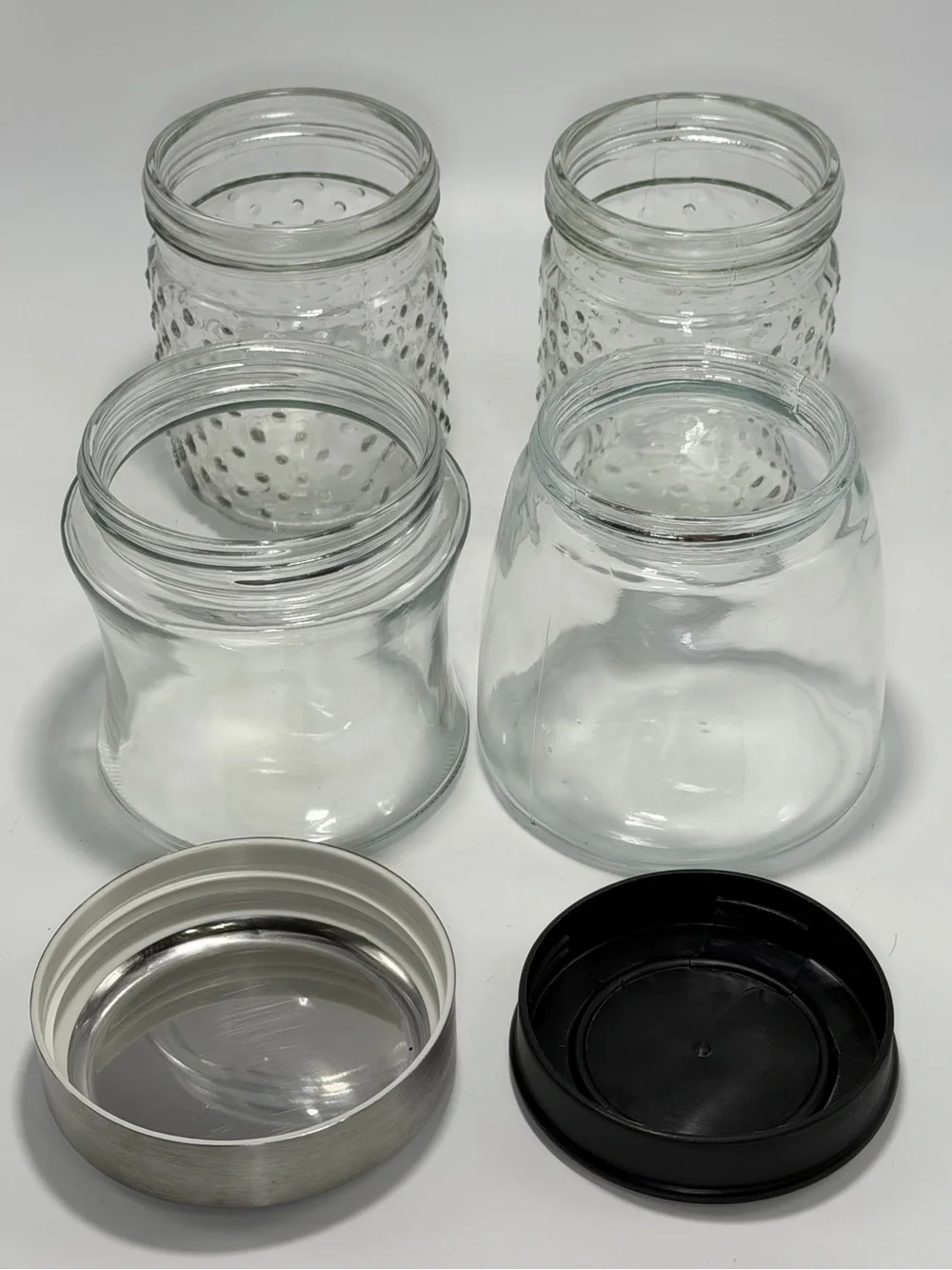 Vintage Clear Glass Canister & Storage Jar Lot (5 Pieces)